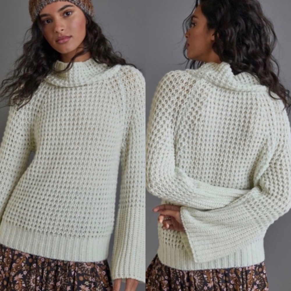 Anthropologie Maeve Dionne Knit Bell Sleeve Sweater